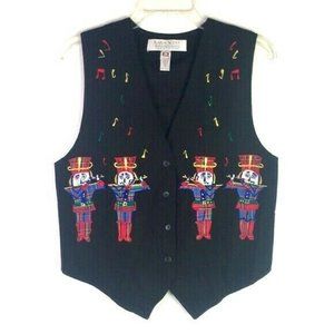 Karen Scott Vest Band/Music Theme Small Black *2A